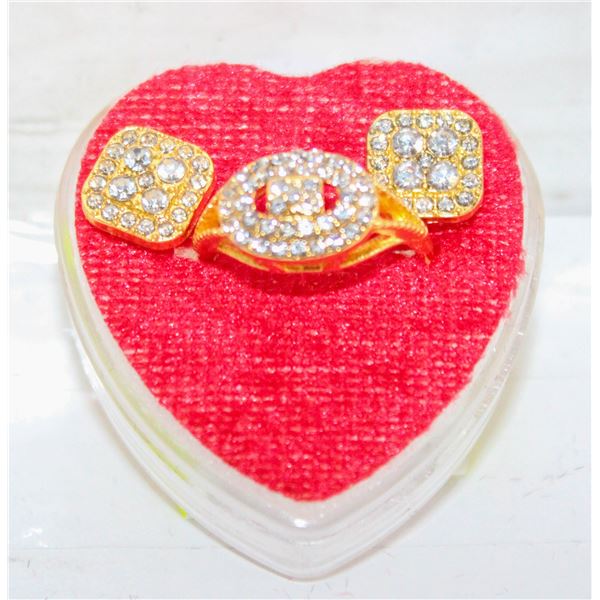 EARRINGS AND RING SET SZ 8