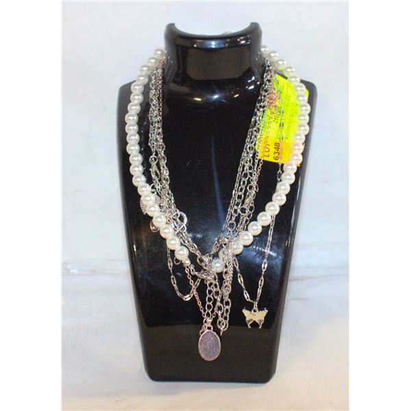 JEWELRY DISPLAY NECKLACE STAND WITH 6 NECKLACES