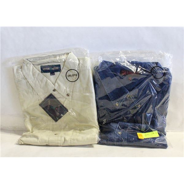 NEW MEN'S SHIRTS 1DENIM 1NATURAL SIZE 2XL
