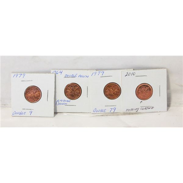 LOT OF VARIOUS CANADIAN ERROR COINS