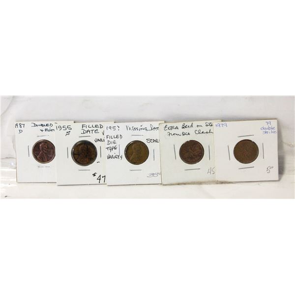 LOT OF VARIOUS CANADIAN ERROR COINS