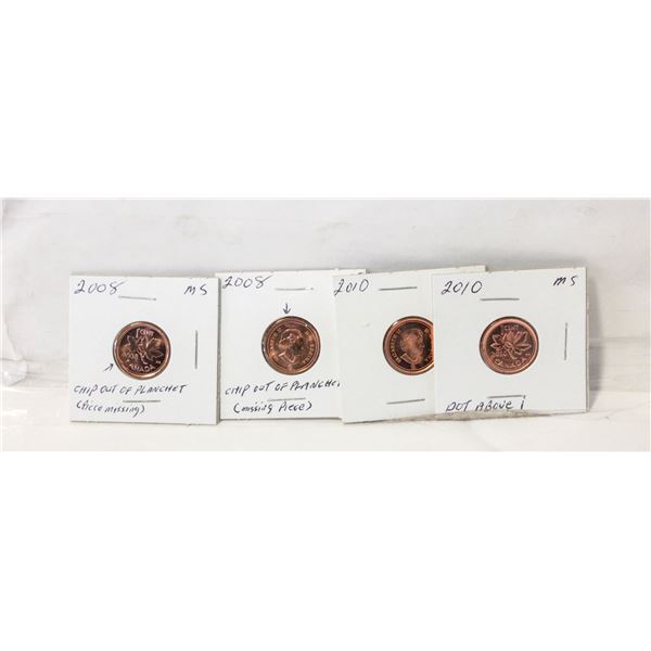 LOT OF VARIOUS CANADIAN ERROR COINS