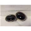 Image 1 : 22.9 GRAMS TW STERLING SILVER BLACK STONE EARRINGS