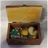 Image 1 : WOOD BOX WITH VARIOUS ESTATE ITEMS INCLUDED