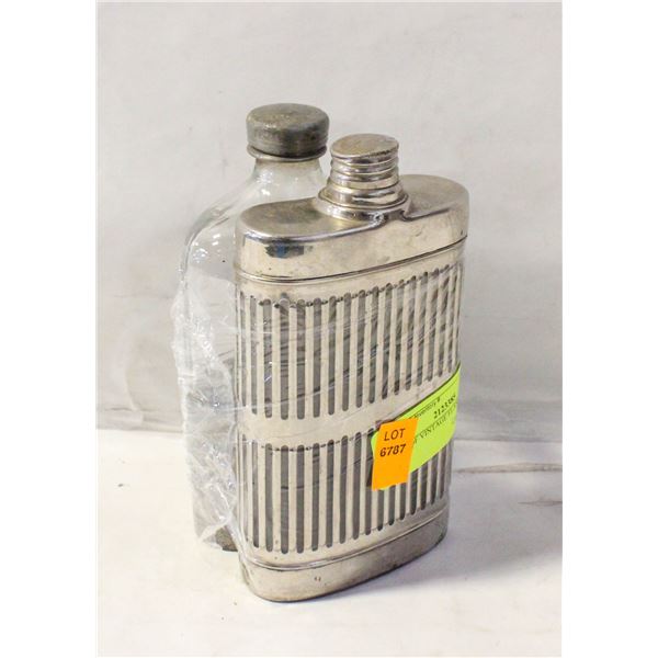 PAIR OF VINTAGE FLASKS