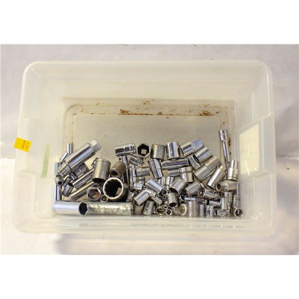 LOT OF OVER 100 SOCKETS, VARIOUS BRANDS & SIZES