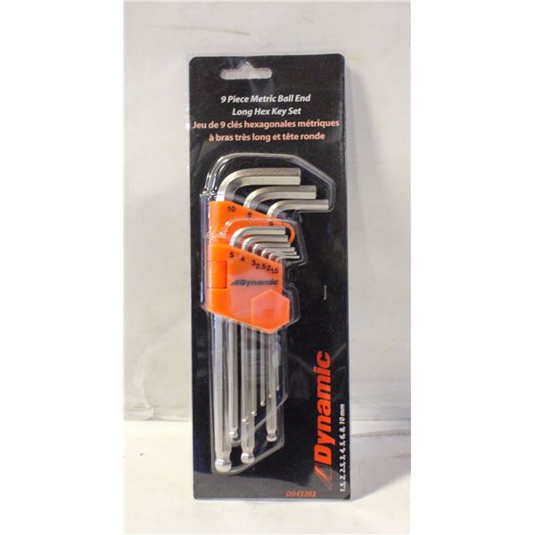 NEW DYNAMIC 9PC METRIC BALL END LONG HEX KEY SET