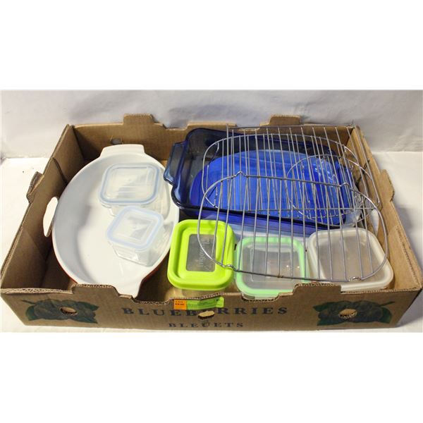 FLAT OF BAKEWARE AND CONTAINERS