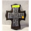Image 1 : VINTAGE PEWTER WOOD CROSS