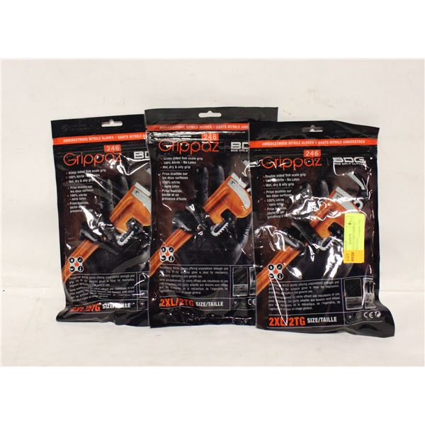 3X10PKS GLOVES BDG GRIPPAZ NITRILE MECHANIC