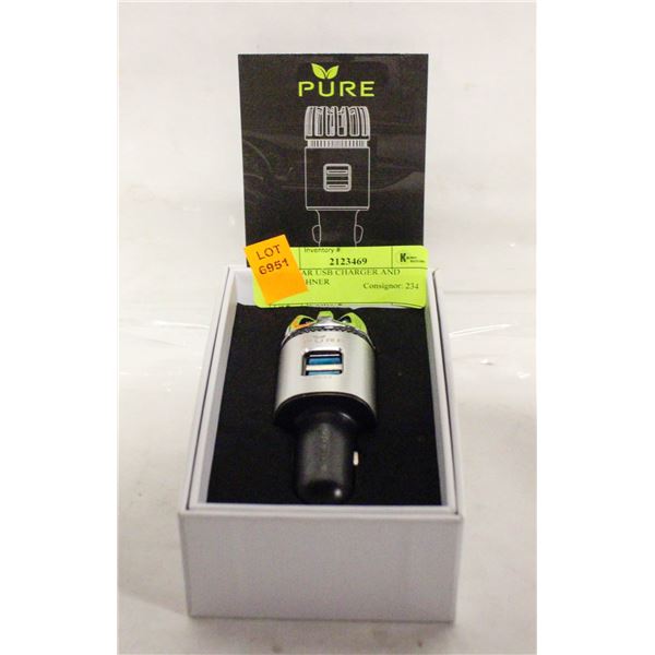 NEW CAR USB CHARGER AND REFRESHNER