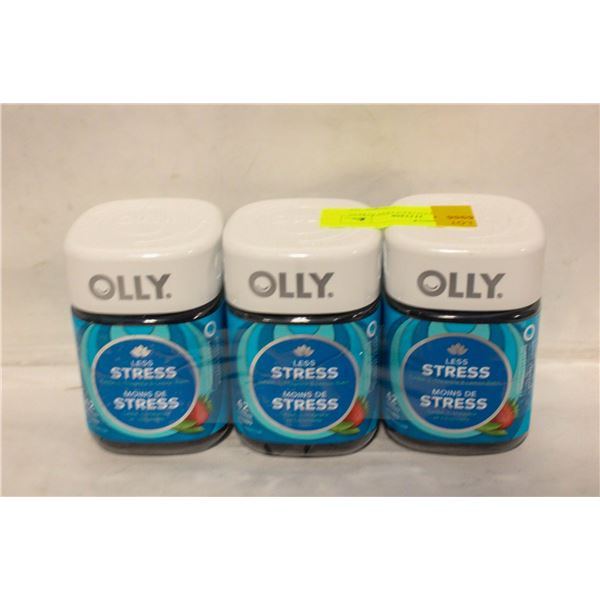 NEW 3 SEALED OLLY LESS STRESS GUMMIES