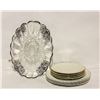 Image 1 : SILVER INLAID GLASS SERVING TRAY SOLD WITH GOLD