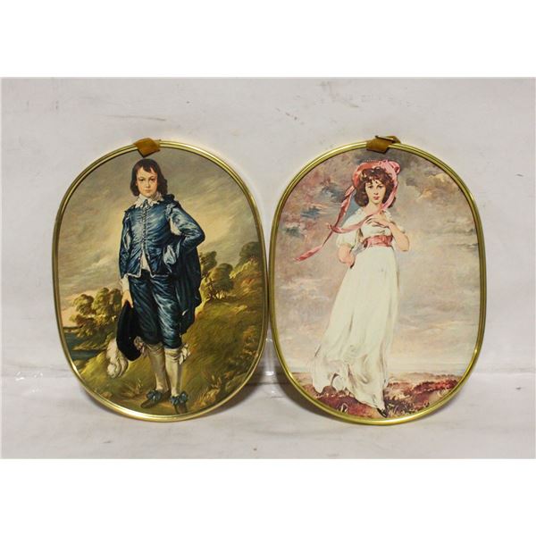 VINTAGE BLUE BOY AND PINKY WALL HANGINGS