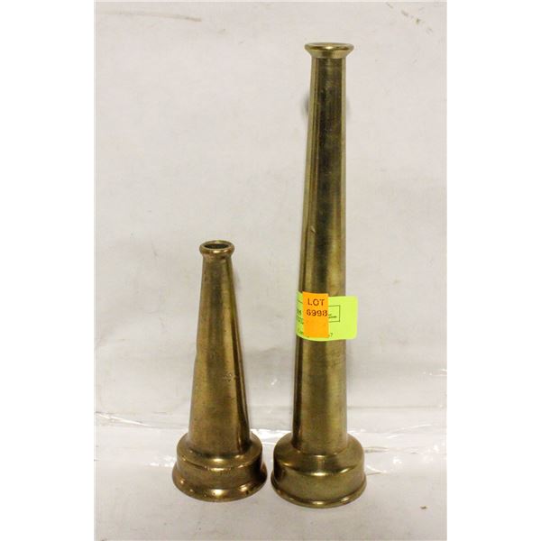 2 BRASS FIRE HOSE NOZELS