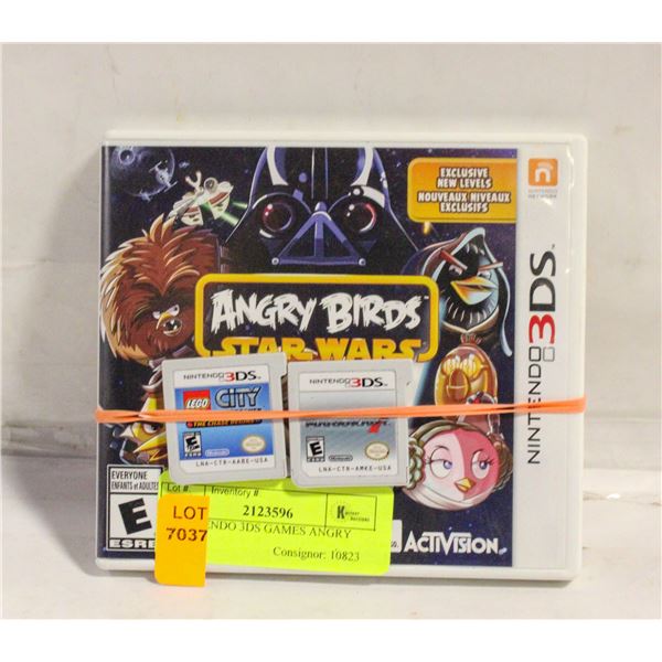 3 NINTENDO 3DS GAMES ANGRY BIRDS