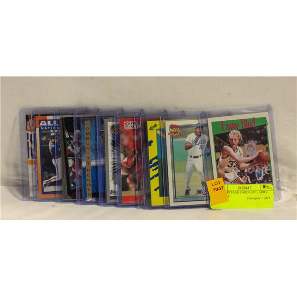 10 X VINTAGE CARD LOT LARRY BIRD BO