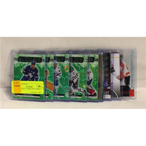 10X HOCKEY CARDS INCLUDING 5 GREEN