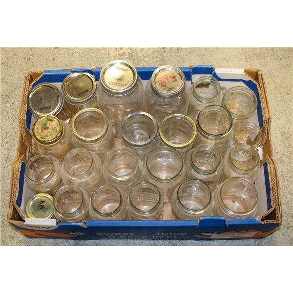 LARGE FLAT OF CANNING GLASS JARS - ESTATE LOT