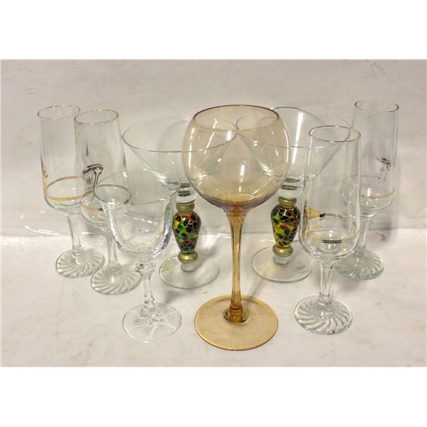 LOT OF ESTATE GLASSWARE INCLUDES OLYMPIC GLASSES