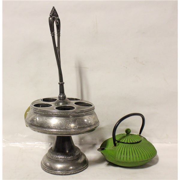 SILVER PLATED CONDIMENT HOLDER SOLD WITH ORIENTAL