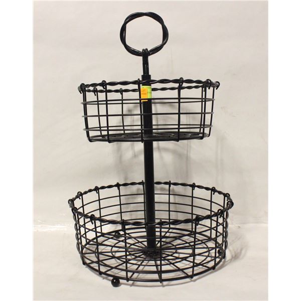 TWO TIER WIRE FRUIT BASKET