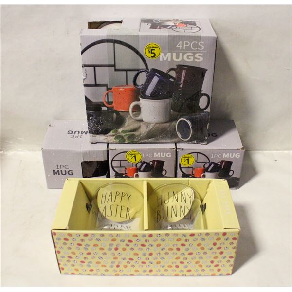 LOT OF NEW MUGS