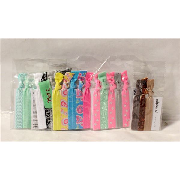 LOT OF 6 NEW POPBAND LOND HAIR TIEST