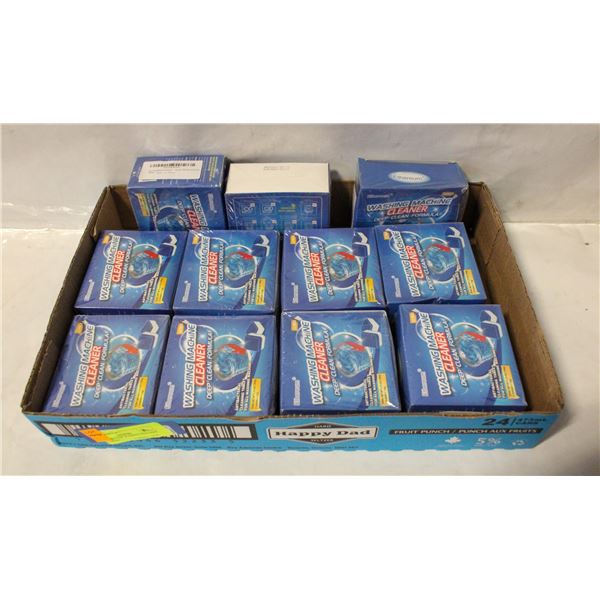 LARGE BOX OF WASHING MACHINE CLEANERS