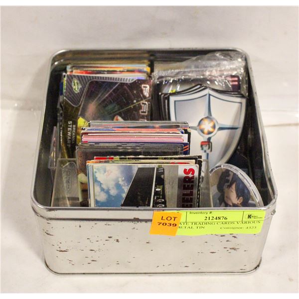 ESTATE TRADING CARDS VARIOUS IN METAL TIN
