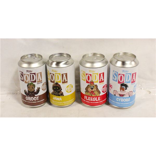 LOT OF 4 FUNKO SODAS - TEEN TITANS GO,