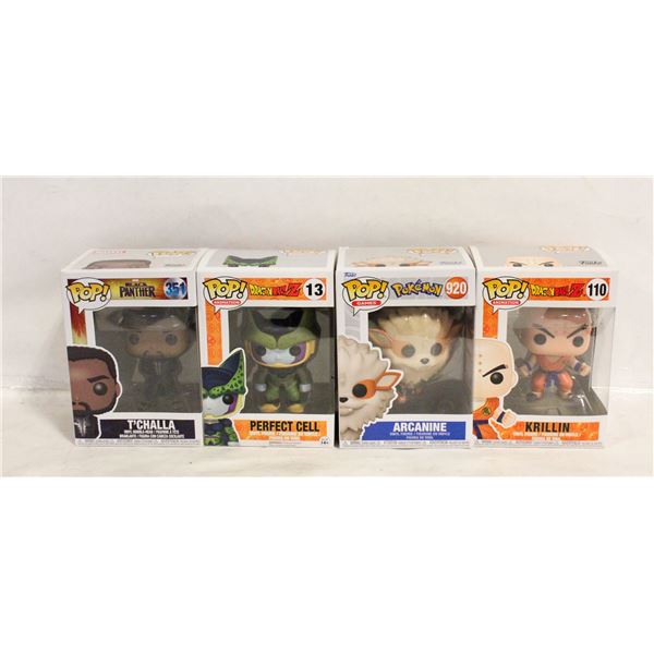 LOT OF 4 FUNKO POPS - BLACK PANTHER,