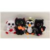 Image 1 : LOT OF 4 HOLIDAY TY BEANIE BOOS - BLACK CAT