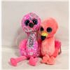 Image 1 : LOT OF 2 TY FLAMINGOS - 1 PINK SEQUINED