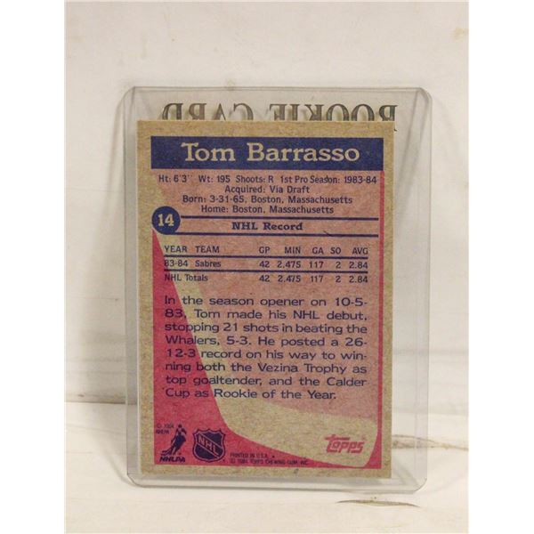 TOM BARRASSO GOALIE SABRES 14