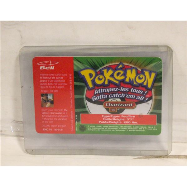 CHARIZARD FIRE DRAGON #06 BELL POKEMON PHONE CARD