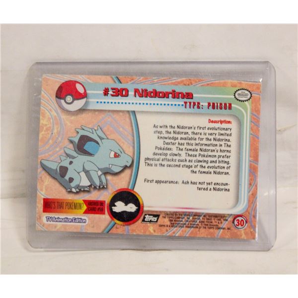 TOPPS FOIL #30 NIDORAINA 1999 POKEMON MOVIE CARD