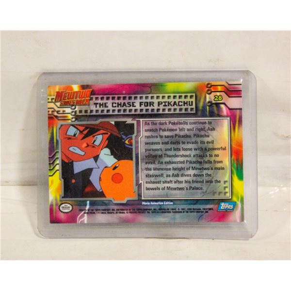 TOPPS #28 THE CHASE FOR PIKACHU MEWTWO STRIKES BAC