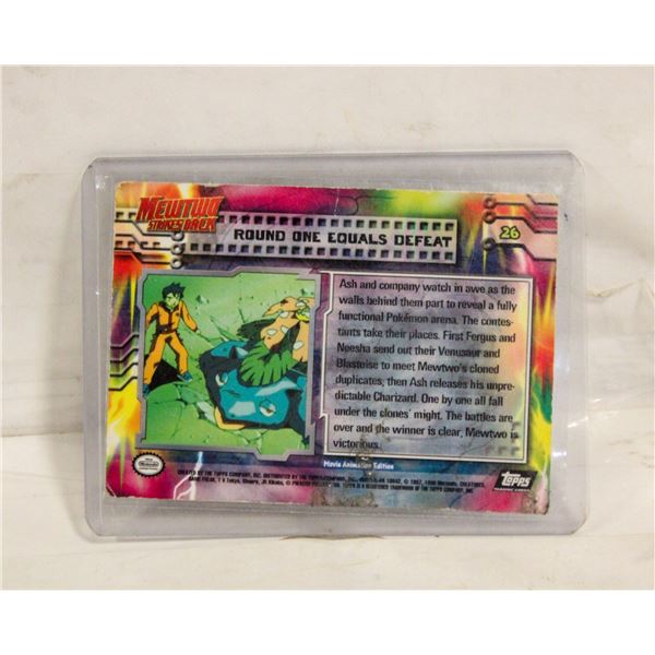 TOPPS #26 ROUND 1 EQUALS DEFEAT MEWTWO STRIKES BAC