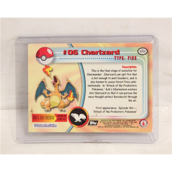 TOPPS RAINBOW FOIL CHARIZARD #06 1999 POKEMON MOVI