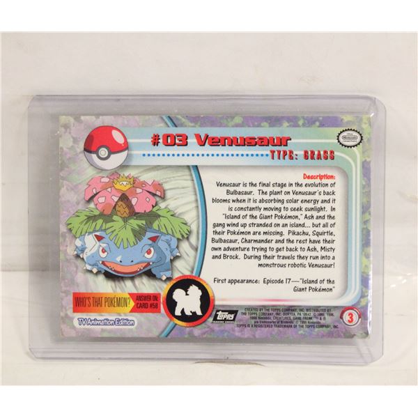 TOPPS #3 VENUSAUR 1999 POKEMON MOVIE CARD