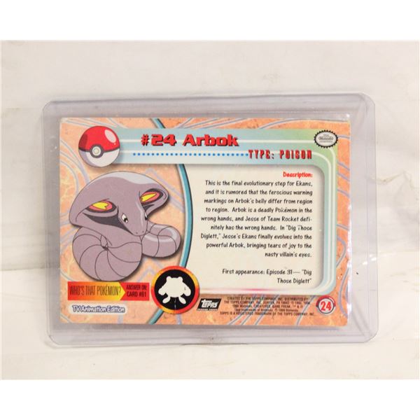 TOPPS #24 ARBOK 1999 POKEMON MOVIE CARD
