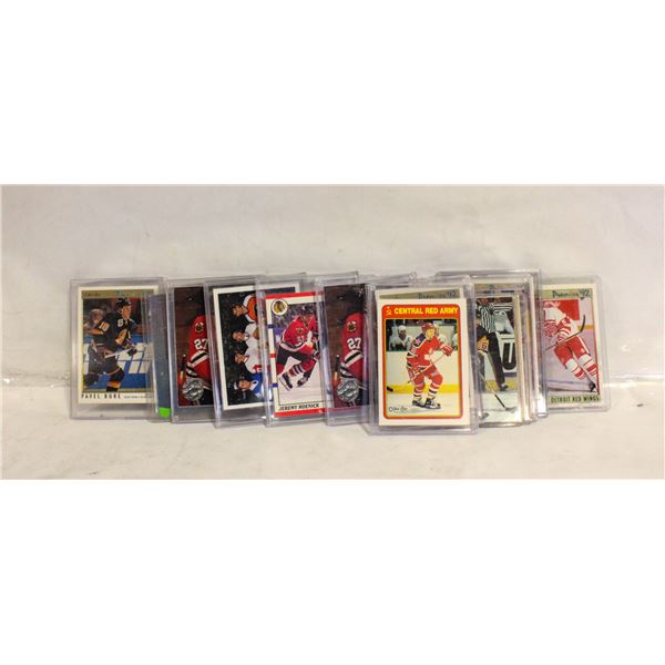 HACKEY CARDS IN PLASTIC CASES & TOPLOADERS