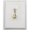 Image 1 : #61-NATURAL YELLOW CITRINE & CZ PENDANT