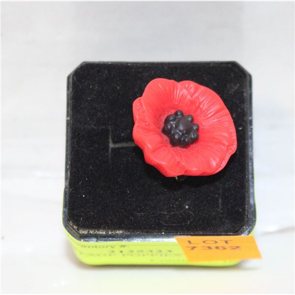 NEW VINTAGE POPPIES BROOCHES ETCHED