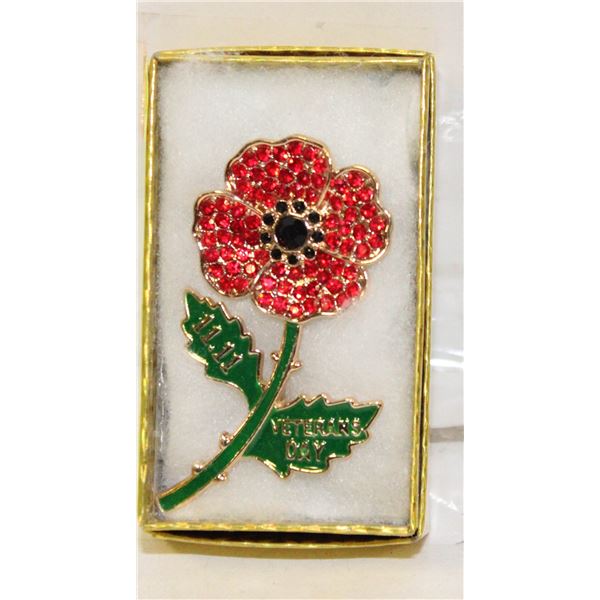 NEW POPPY BROOCH COMMEMORATING