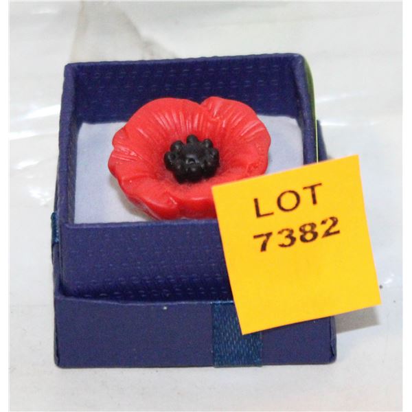 NEW VINTAGE POPPIES BROOCHES ETCHED