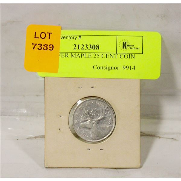 1947 SILVER MAPLE 25 CENT COIN
