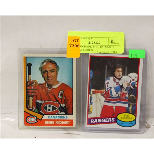 HENRI RICHARD PHIL ESPOSITO VINTAGE CARDS