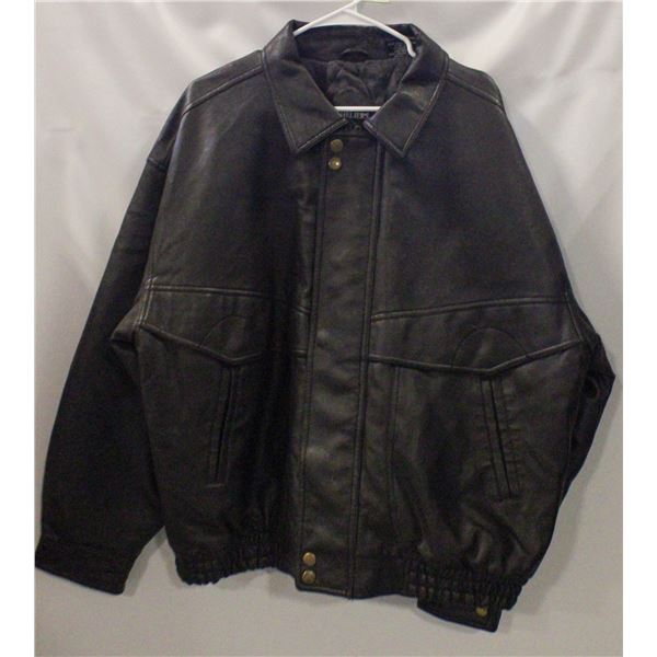MENS XL BROWN LEATHER LOOK JACKET